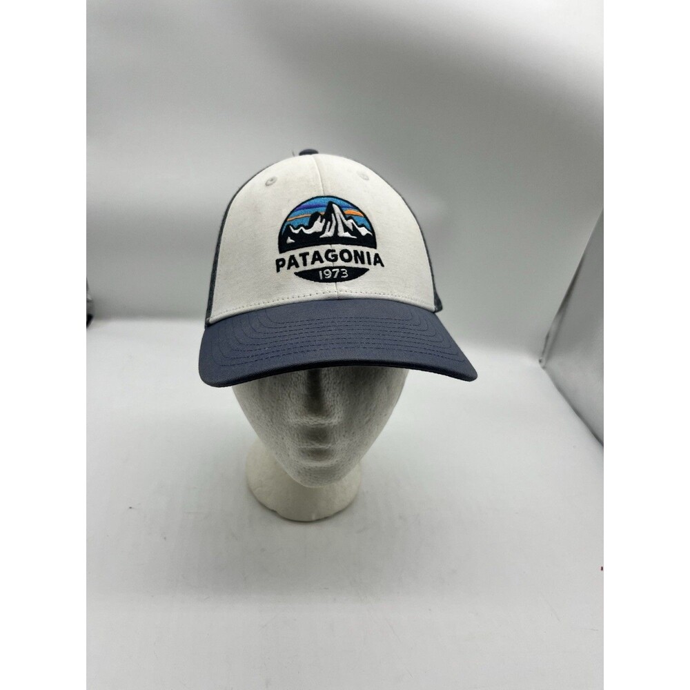 Patagonia Fitz Roy Scope LoPro Trucker Hat Mesh Adjustable Snapback Blue Outdoor